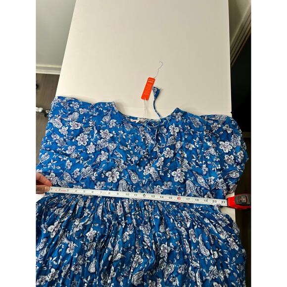 SUNDRY US Size XL /14 Blouson Sleeve Midi Cotton Dress New With Tags - Picture 13 of 15